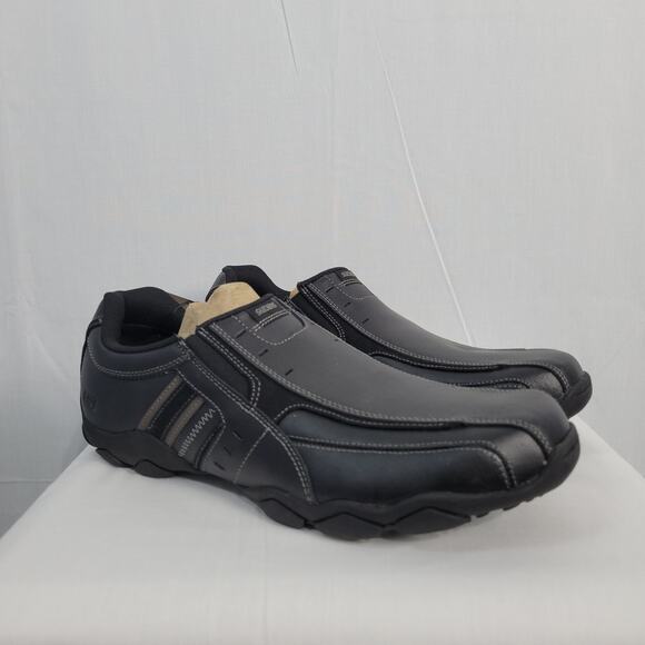 Sketchers Diameter-Nerves Leather Slip-on Loafers men's sz 11.5 black shoes, New - Picture 1 of 10